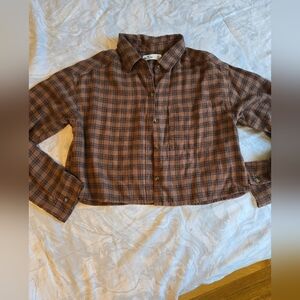 Hollister cropped flannel
